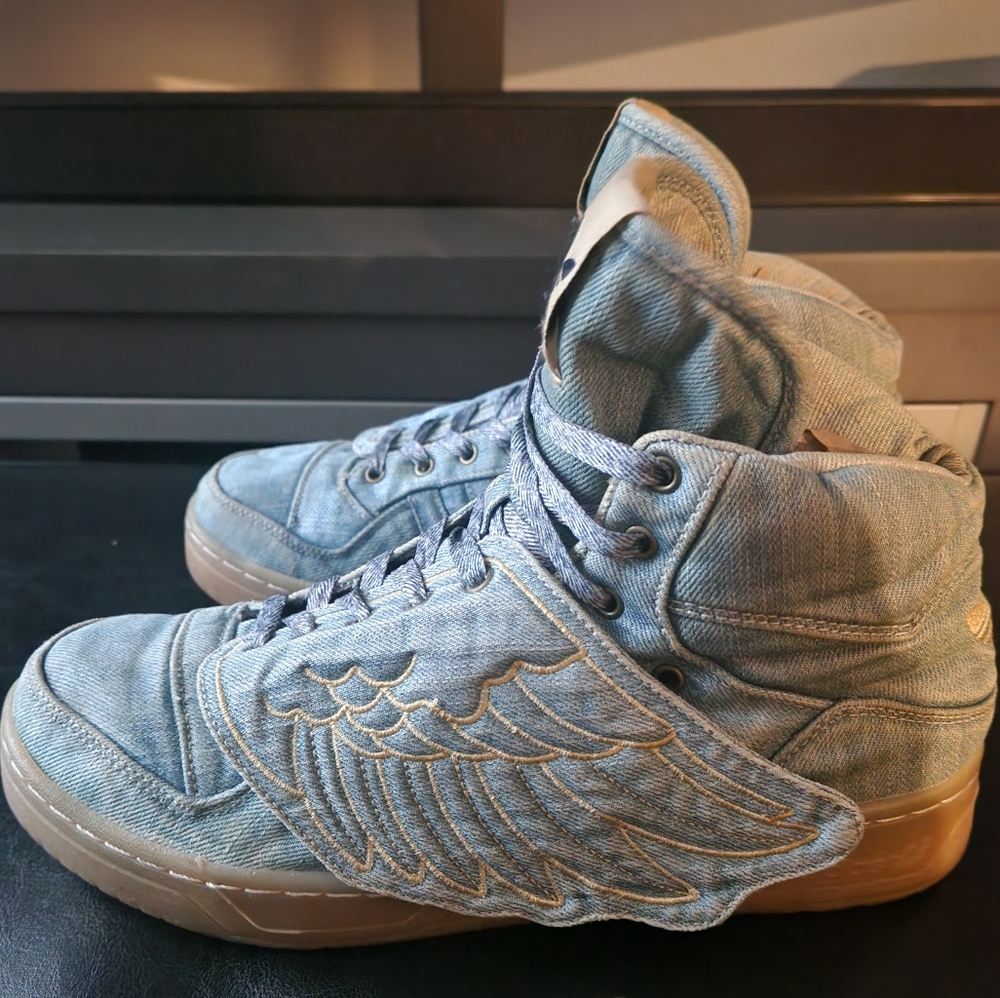 Jeremy Scott X Adidas Denim Wings Sneakers - Picture 2 of 11